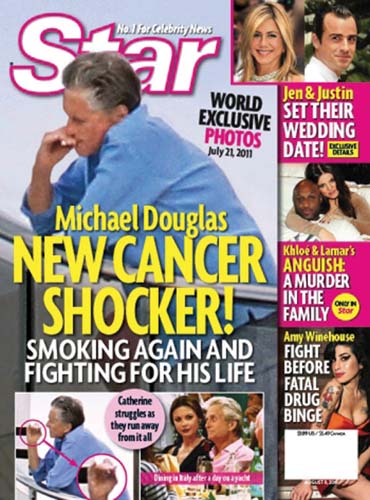 Abia scapat de cancer, Michael Douglas se relaxeaza cu o tigara