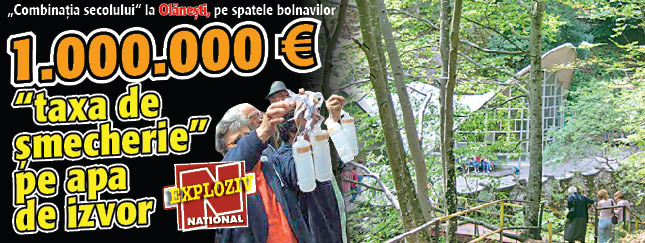 1 000 000 de euro, „taxa de smecherie” pe apa de izvor