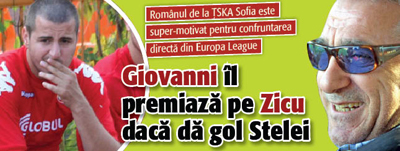 Giovanni il premiaza pe Zicu daca da gol Stelei