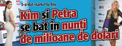 Kim si Petra se bat in nunti de milioane de dolari