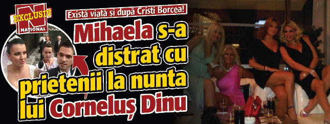 Mihaela Borcea s-a distrat cu prietenii la nunta lui Cornelus Dinu