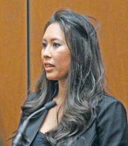 Prosecution witness Michelle Bella testifies during Dr. Conrad Murray - Ziarul National's trial in the death of pop star Michael Jackson in Los Angeles
