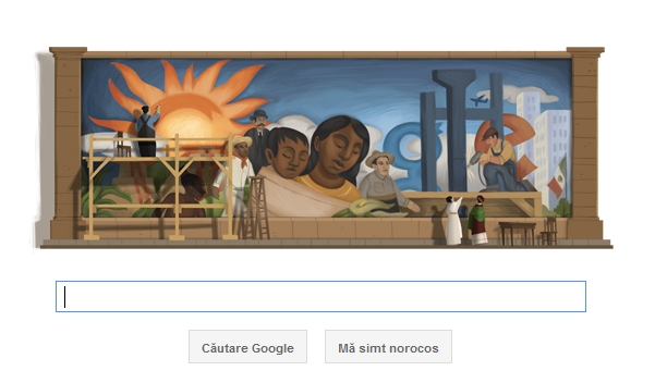 Diego Rivera, 125 de ani de la nastere. Google ii dedica pictorului mexican, sotul Fridei Kahlo, un logo special