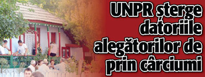 UNPR sterge datoriile alegatorilor de prin carciumi
