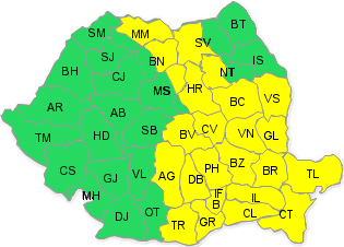 ANM: COD GALBEN de ploi. AFLA intervalul si zonele vizate!