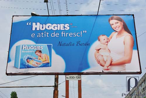 Natalia Barbu face reclama la scutece