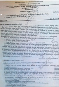 EVALUARE-NATIONALA-2012-SUBIECTE-LIMBA-SI-LIRTERATURA-ROMANA-bun - Ziarul National