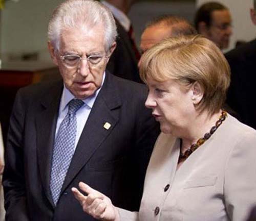 Merkel si Monti salveaza zona euro prin telefon