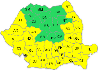 AVERTIZARE COD GALBEN de CANICULA valabila pana marti