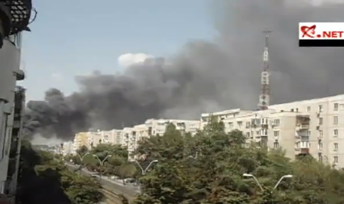 Incendiu puternic intr-o cladire de birouri din zona Crangasi-Militari – VIDEO