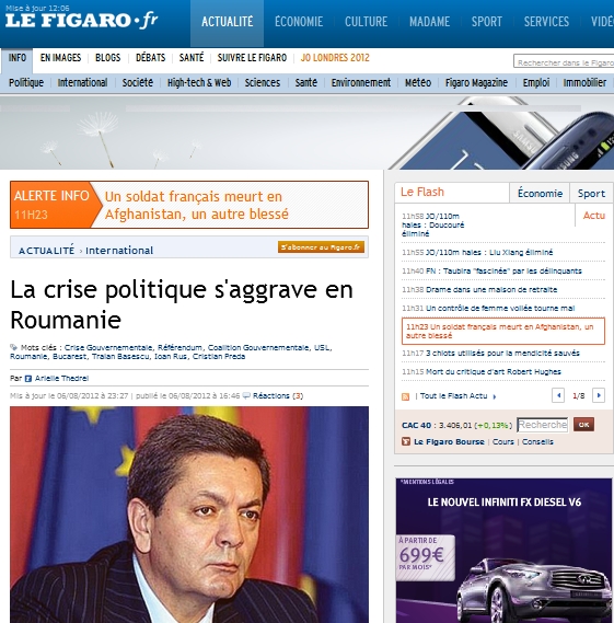 Le Figaro: Criza politica se agraveaza in Romania, tara lui Eugene Ionesco, in care absurdul nu mai ucide