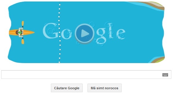 Londra 2012: Proba de canoe slalom, sarbatorita de Google printr-un logo interativ