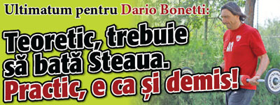 Ultimatum pentru Dario Bonetti: Teoretic, trebuie sa bata Steaua. Practic, e ca si demis!