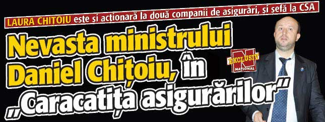 Nevasta ministrului Chitoiu, in „Caracatita asigurarilor”