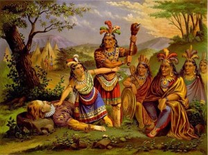 Pocahontas-saves-Smith-NE-Chromo-1870 - Ziarul National