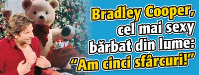 Bradley Cooper, cel mai sexy barbat din lume: “Am cinci sfarcuri!”