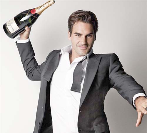 Federer, imaginea Moët & Chandon