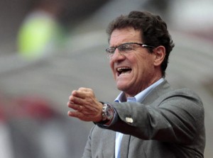 Russian national soccer team coach Fabio Capello gestures during his team - Ziarul National's friendly international match against Ivory Coast in Moscow