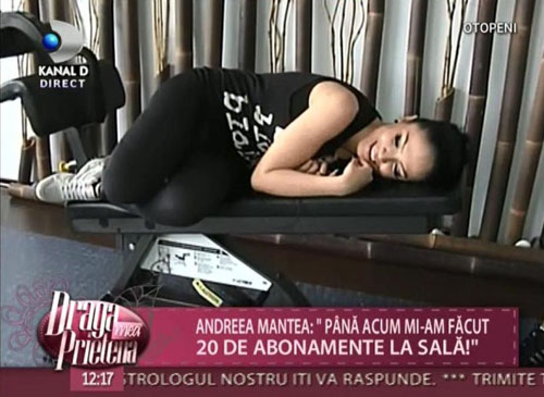 Andreea Mantea face sport cu ceafa de porc