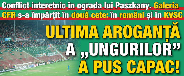 Galeria campioanei CFR Cluj s-a impartit in doua cete: in romani si in KVSC!