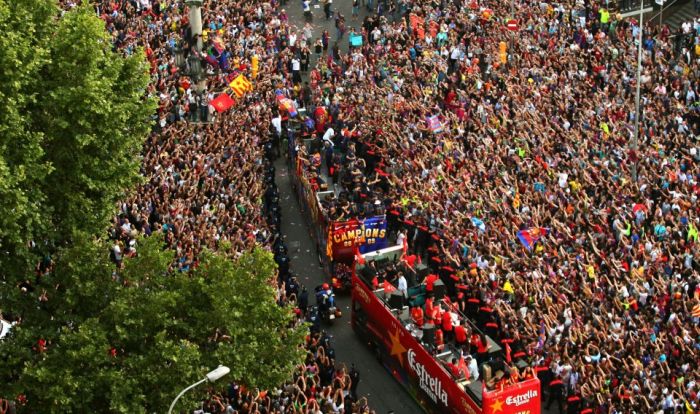 FC Barcelona a sarbatorit titlul in stil mare. Imagini de colectie de la petrecerea catalanilor! (FOTO)