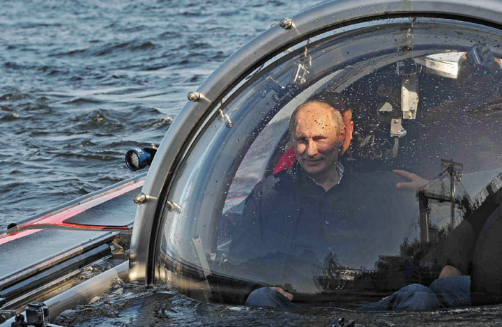 Wladimir Putin an Bord der Sea Explorer 5 - Ziarul National
