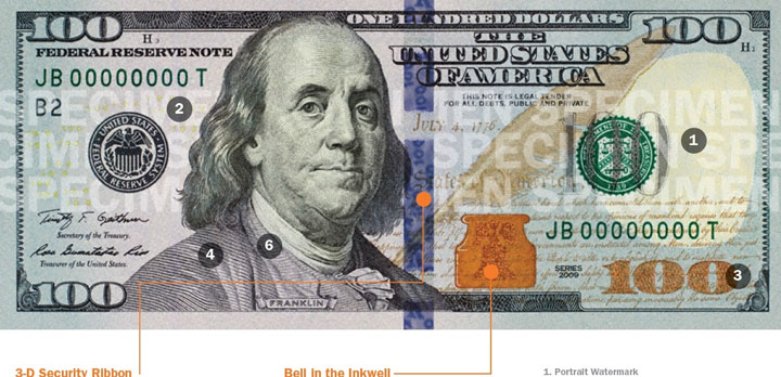 Uite cum arata noua bancnota de 100 de dolari