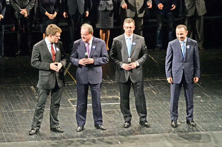 Mihai Razvan Ungureanu, Vasile Blaga, Mihail Neamtu - ARD lansare candidti - Narcis Pop (4) - Ziarul National