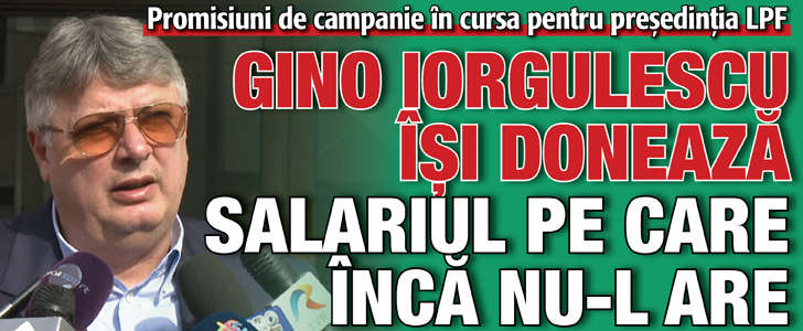 Gino Iorgulescu isi doneaza salariul pe care inca nu-l are