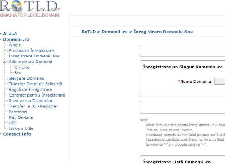 Taxa anuala pentru proprietarii domeniilor „.ro”
