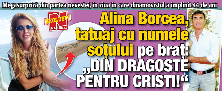 Exclusiv! Alina Borcea, tatuaj cu numele sotului pe brat: „Din dragoste pentru Cristi!”