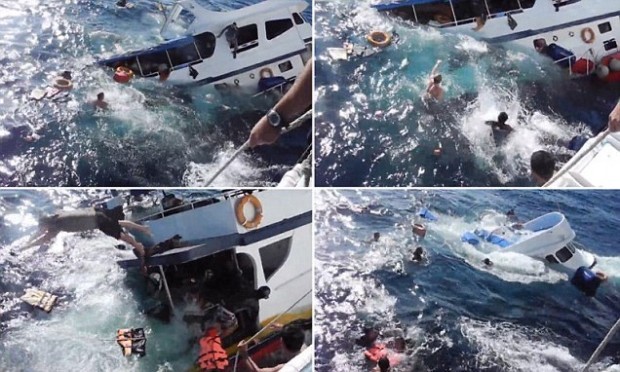 Filmare SOCANTA: Au incercat cu disperare sa scape din ghearele mortii, dintr-o barca ce se scufunda! (VIDEO)