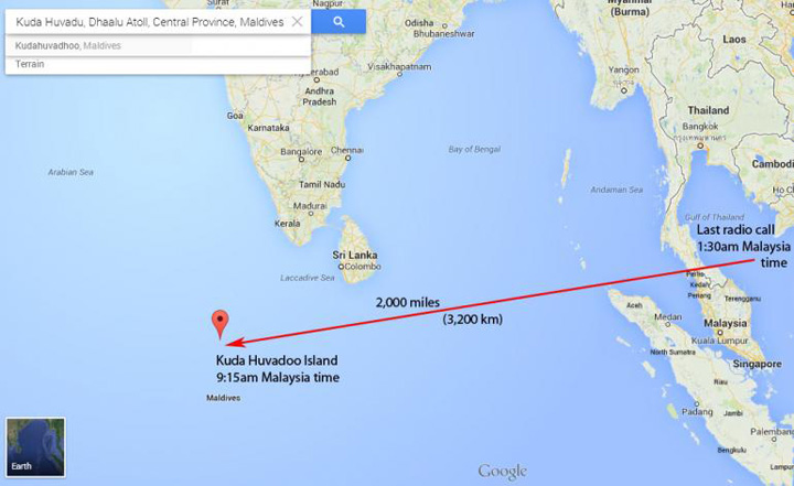 Locuitorii unei insule din Maldive au vazut un avion care avea si el dunga rosie!