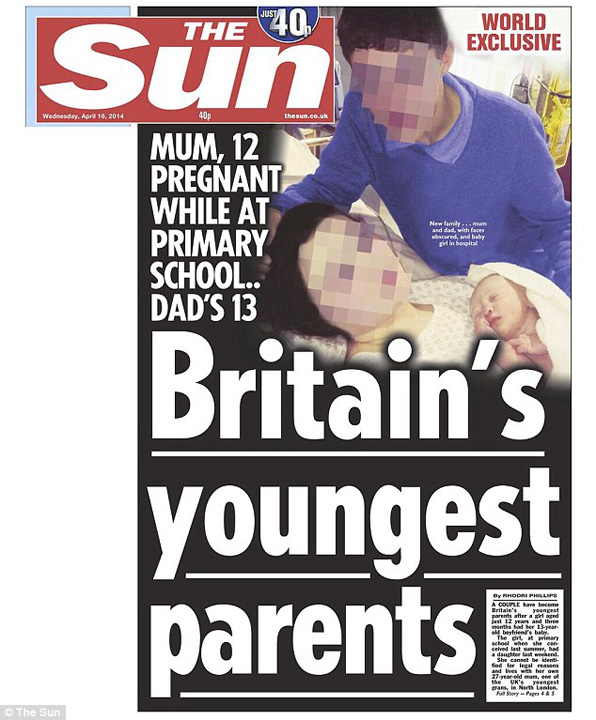 Cei mai tineri parinti din Marea Britanie: mama are 12 ani, tatal 13! Bunicii au 27 si tot asa…