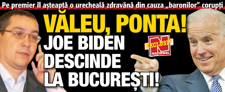 Valeu, Ponta! Joe Biden descinde la Bucuresti!
