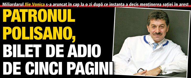 Patronul Polisano, bilet de adio pe cinci pagini