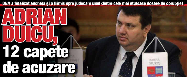 Adrian Duicu, 12 capete de acuzare