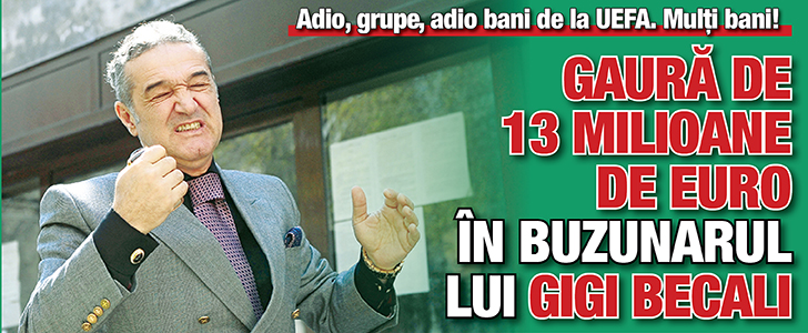 Gaura de 13 milioane de euro in buzunarul lui Gigi Becali