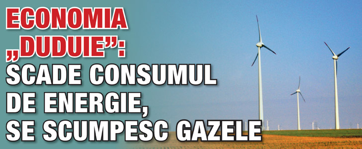 Economia „duduie”: Scade consumul de energie, se scumpesc gazele