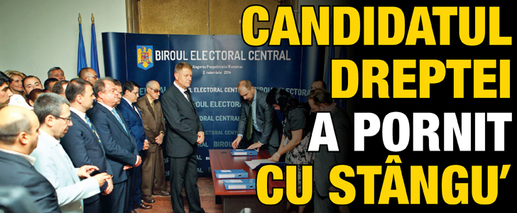 Candidatul dreptei a pornit cu stangu’