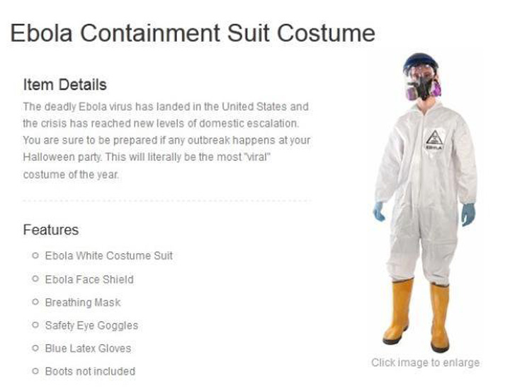 Costum anti-contaminare cu Ebola! Nu-i asa ca e mortal pentru Halloween?