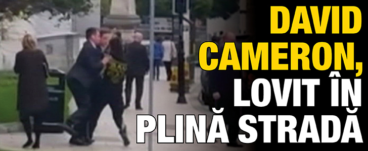 David Cameron, lovit in plina strada