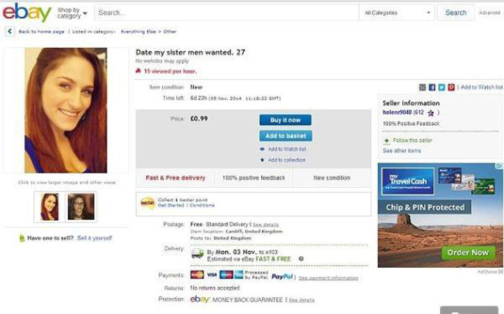 Un galez si-a scos sora la licitatie pe eBay: „Atentie, «articolul» e la mana a doua!”