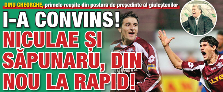 Dinu Gheorghe i-a convins! Niculae si Sapunaru, din nou in visiniu