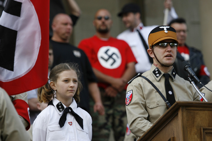 Neo-Nazi Group protests against illegal immigrants at a rally in Lansing, Michigan - Ziarul National