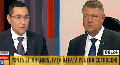 Ponta-Iohannis, atacuri in cea de-a doua confruntare televizata: plagiat vs. incompatibilitate