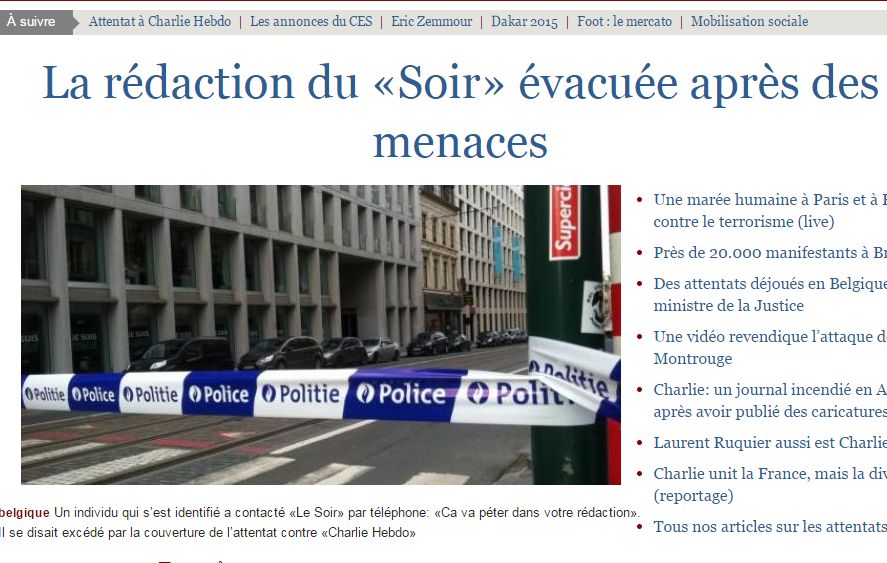 Redactia unui ziar belgian, evacuata dupa o amenintare telefonica!