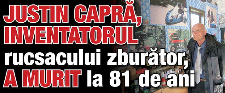 Justin Capra, inventatorul rucsacului zburator, a murit la 81 de ani