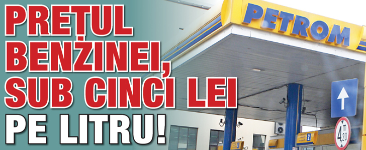 Pretul benzinei, sub cinci lei pe litru