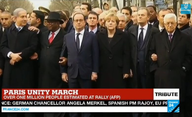MARSUL SOLIDARITATII, la Paris: Liderii lumii, primiti de presedintele francez, la Palatul Elysee